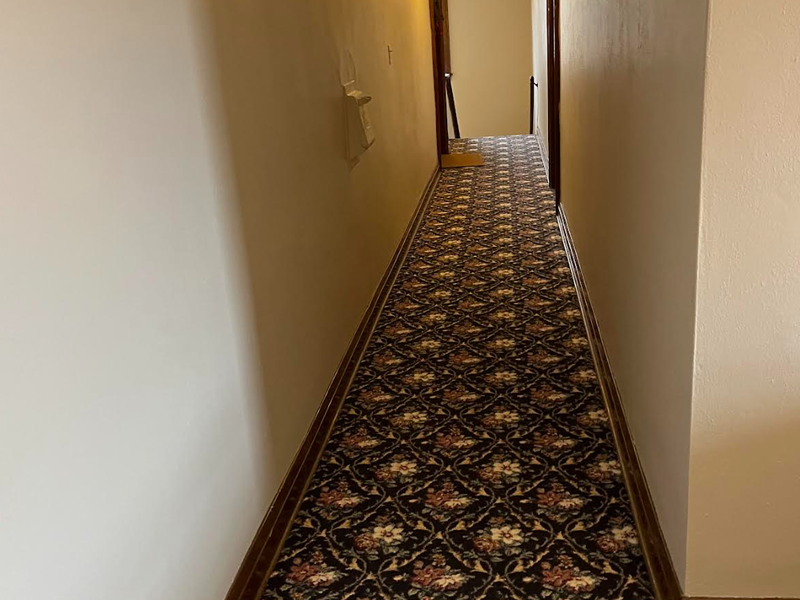 Commercial carpet in a hallway by Bisbee's Flooring McFarland WI