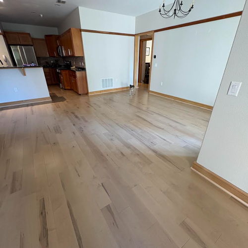 Hardwood flooring installation by Bisbee's in McFarland