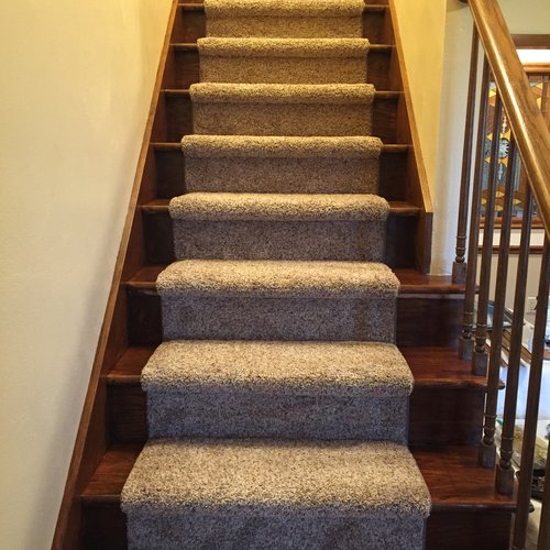Carpet on stairs by Bisbee's Flooring Center in McFarland, WI