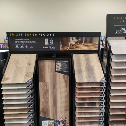 Engineered Floors sample display at Bisbee's Flooring Center
