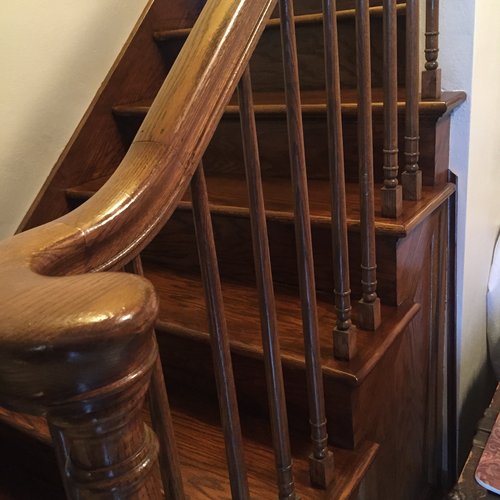 Wood stairs flooring in McFarland, WI by Bisbee's Flooring Center