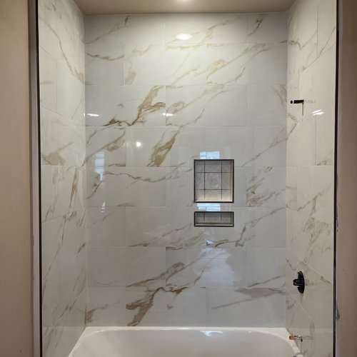 Marble Shower Tile in McFarland, WI by Bisbee's Flooring Center