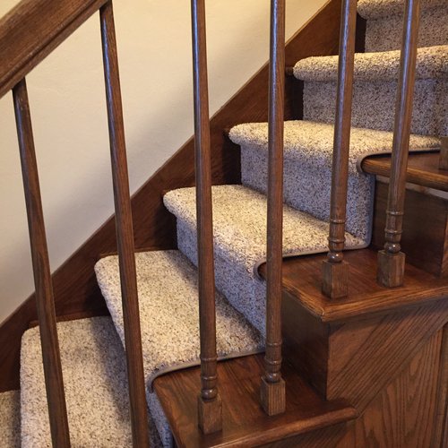 Carpet on stairs by Bisbee's Flooring Center in McFarland, WI