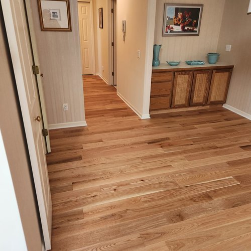 Wood flooring in a McFarland, WI home by Bisbee's Flooring Center