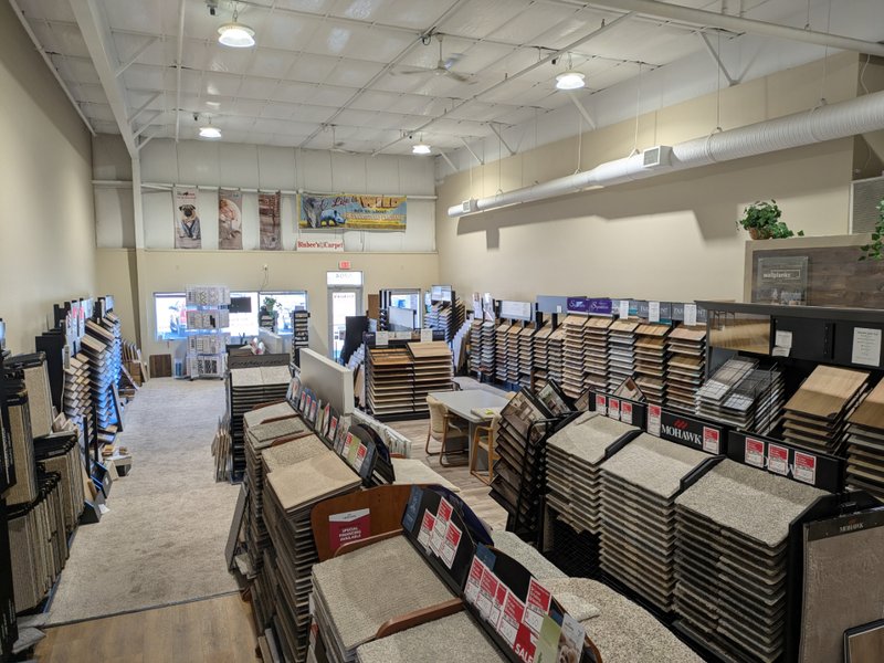 Carpet flooring display at Bisbee's Flooring Center