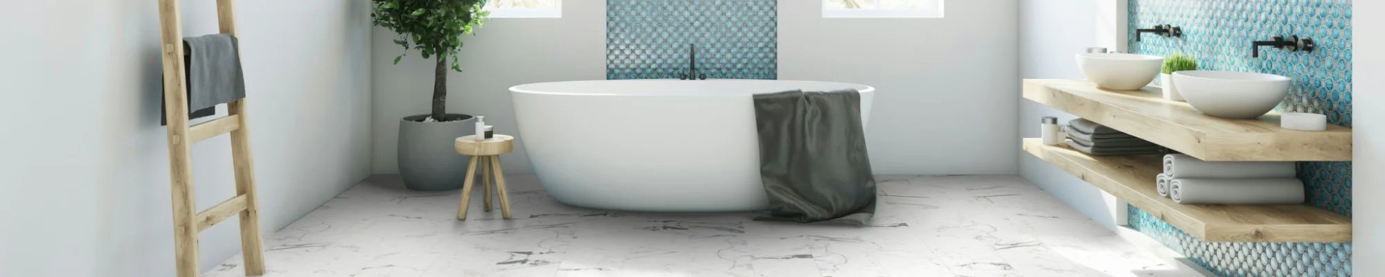Tile flooring in a stylish McFarland WI bathroom