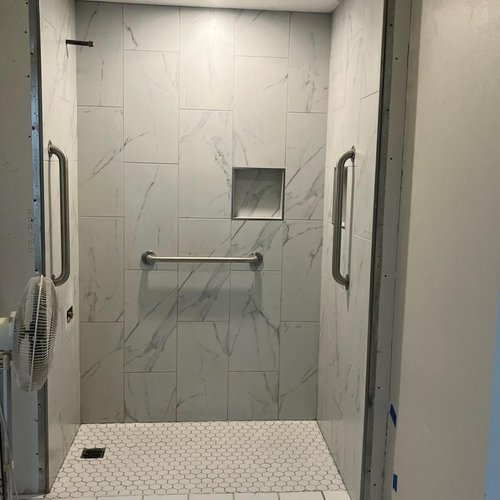 Tile Shower walls in McFarland, WI by Bisbee's Flooring Center