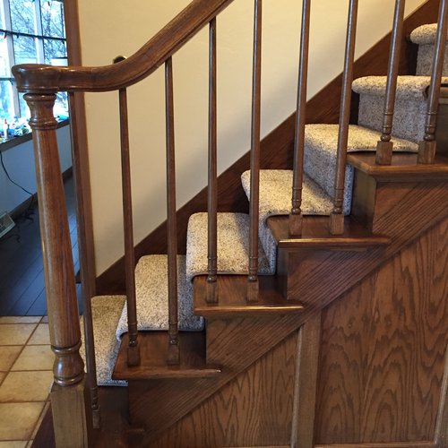 Carpet on stairs by Bisbee's Flooring Center in McFarland, WI
